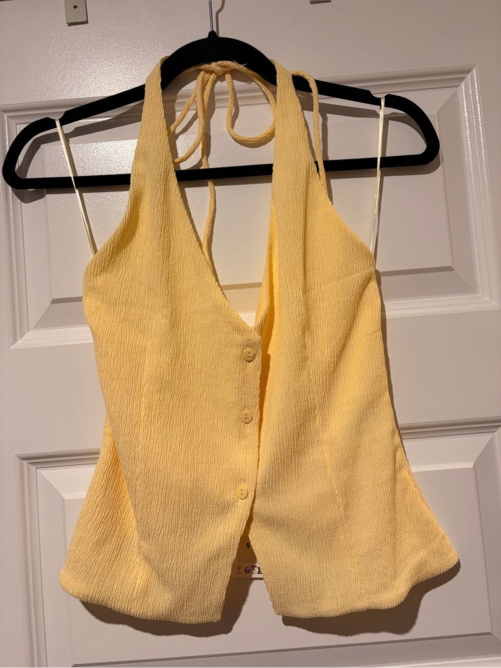 Zara Yellow Halter Button-Front Camisole